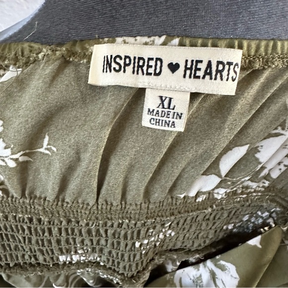 Inspired Hearts Olive Green Floral Maxi Slip Dress XL - Picture 6 of 8